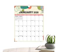 Calendrier mural 2026 | Planificateur mural 12 mois, suivi d'objectifs décoratifs, pour école, maison, famille nseignant, adultes, femmes, hommes, travail, étude, préparation de repas