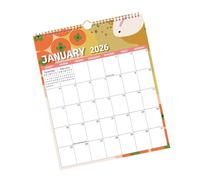 Calendrier mural 2026 sur 12 mois de janvier à décembre avec marquage de date pour planification quotidienne, hebdomadaire, calendrier familial de cuisine