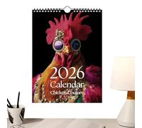 Calendrier mural 2026 sur le thème des poules de janvier à décembre - Calendrier mensuel 2026 pour chambre, école, voyage, appartement, résidence, hôtel, salle de t rendez-vous