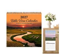 Calendrier mural 2027 à spirales | Calendrier mural mensuel vertical 2027 pour bureau, chambre, salon, bureau, cuisine, dortoir, salle de te