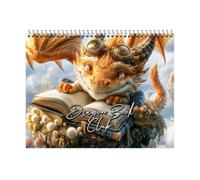 Calendrier mural 2027 avec métallique Motif dragon | Calendrier mural amusant en forme d'animal pour homme et femme pour bureau, école, salon, salle de ibliothèque