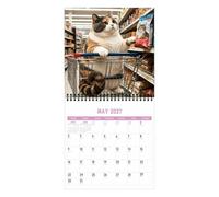 Calendrier Mural 2027 Chatons Mignons Agenda Thème 12 Mois | Calendrier Chats Drôle pour Classe Maison Bureau Chambre Ecole Travail