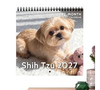 Calendrier Mural 2027 Chien Drôle Épais Grandes Cases Semainier Mensuel | Planification & Organisation Janvier-Décembre Maison Bureau Salle de ormeur Étagère Agenda Rendez-vous