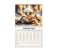 Calendrier mural 2027 Motif dragon fantaisie 2027 | Calendrier mignon pour homme et femme pour le bureau, l'école, le salon, l'étude, la salle de classe