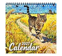 Calendrier mural Aesthetic Thick Paper Cat 2027 | Calendrier mural 2027 Monthly - Cat Planner Calendar For Office School Farmhouse Living Room