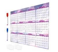 Calendrier mural annuel 2027 2027 en anglais effaçable avec 2 marqueurs | Calendrier mural effaçable à sec de 12 mois pour étude, salon, appartement, adultes, étudiants, enfants, enseignants A