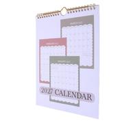 Calendrier Mural Annuel 2027 en Papier à Spirale pour Bureau Maison | Format Vertical Suspendu, Organisation Professionnelle, Espace D’écriture Généreux, Limite le Gaspillage Papier Bavures
