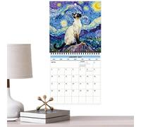 Calendrier mural artistique avec planning mensuel et peintures célèbres