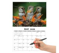 Calendrier mural avec oiseaux 2026 - 2026 - 2027 - Calendrier mural pour amoureux de la nature qui aiment les oiseaux, maison, salon, bureau