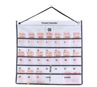 Calendrier mural, calendrier de poche mural, calendrier de poche mural, pochette de rangement murale en tissu, organiseur mural, calendrier hebdomadaire, calendrier mensuel hebdomadaire pour salon,