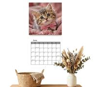 Calendrier Mural Chat 2027 - Planificateur Mensuel Photo De À Reliur | Dorée À Double , 12 Photos De Chatons HD, 7,87 X 15,75 Pouces ; Fixé Au Mur ; Cadeau Pour Les Amoureux Des Cha