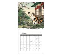 Calendrier Mural Chats Planificateur 12 Mois Poster Affichage de Planning