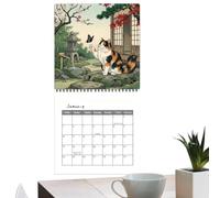 Calendrier Mural Chats Poster Planificateur 12 Mois Affichage Planning