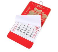 Calendrier Mural Chinois 2027 du Zodiaque, Papier Rouge 68x36,5cm | Papier Couché, Accents Feuille D’Or, Lecture Facile pour Seniors, Fêtes Lunaires, Maison ou Boutique