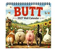 Calendrier mural de bureau Agenda 12 Mois à Thème de Fesses Drôles | calendrier mural 2027 grilles datées à remplir pour rendez-vous, maison, salle de