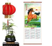 Calendrier mural de bureau mensuel à suspendre | Calendrier lunaire 2026 - Année du cheval - Pour planifier le bureau, l'école, la famille, le dortoir, la maison