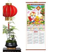 Calendrier Mural De Bureau Organisateur Mensuel Décoratif Accrochable | Année du Cheval Calendrier Chinois Pour Bureau ortoir, Maison, Planification, Nouvel An Chinois, Restaurant