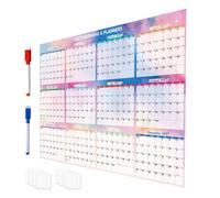 Calendrier mural effaçable 12 2027 planificateur d'activités effaçable à 2 | Calendrier mural réinscriptible pour salon, bureau, appartement, chambre à coucher, enfants, enseignants B