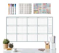 Calendrier mural effaçable à sec - 140 x 86 cm - Réutilisable - Sans date | Calendrier mural sans date pour hommes, femmes, enseignants, travail, étude, maison, école et bureau