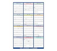 Calendrier mural effaçable à sec, 35 x 23 in, 88 x 59 cm, calendrier plastifié 12 mois, recto verso annuel et mensuel pour la famille, design coloré, stylo et autocollants inclus, 2026