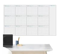 Calendrier mural effaçable - Planificateur annuel réutilisable en ardoise effaçable pour la maison, l'école, la salle de classe ou l'appartement | Votre année sans effort