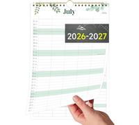 Calendrier mural familial 2026-2027, juillet 2026 à juin 2027 | Planificateur scolaire 12 mois, 5 colonnes par jour, jours fériés britanniques, papier épais de 120 g/m² pour l'organisation