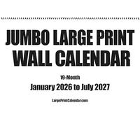 Calendrier mural grand format 19 mois, juin 2025 à décembre 2026 | Papier épais | 43,2 cm de large x 55,9 cm de long lorsqu'il est ouvert.