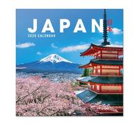 Calendrier mural japonais 2026 30,5 x 30,5 cm FSC sans plastique - Commence la semaine le dimanche | Calendrier familial de voyage 2026