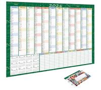 Calendrier mural mensuel 2026, 73,6 x 50,8 cm, grand carnet avec étiquettes | Calendrier mural de bureau pour la maison, l'école, le nettoyage, les vacances, les fêtes, les anniversaires, les voyages