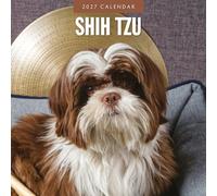 Calendrier mural mensuel 2027 Shih Tzu Red Robin | 30,5 x 30,5 cm | Calendrier de 12 mois à suspendre, papier épais et robuste de qualité supérieure, notes lignées et zone de tâches