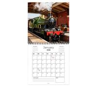 Calendrier mural mensuel Steam Train 2026 : calendrier mural mensuel, planificateur thématique Steam Train, suivi des horaires de 12 mois, accessoire pour la maison et l'étude | Aide à la gestion du