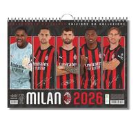 Calendrier Mural Officiel Ac Milan 2026 Édition Collectionneur Grand Format 44 X 33 Cm Noir Pour Chambre Bureau Passion Football