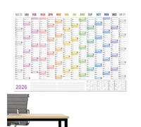 Calendrier mural - Papier 74,2 × 52,5 cm | Calendrier 2026 avec grande disposition d'affiches, planifiez votre année, marquez les vacances et les événements, planificateur mural | Maison et bureau