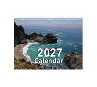 Calendrier mural paysager 2027 - Planificateur mensuel nature sur 12 mois