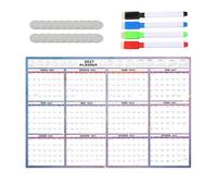 Calendrier Mural Planificateur Planning Effaçable 12 Mois avec Marqueurs