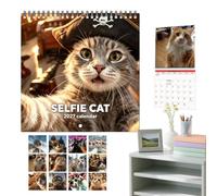 Calendrier Mural Planning 12 Mois Motifs Chats Ludiques Accrochable Mignon
