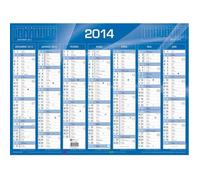 Calendrier mural - QUO VADIS - 2024 - 270 x 210 mm - 14 mois - Bleu