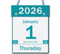 Calendrier mural quotidien 2025, calendrier mural page par jour avec grandes dates claires, calendrier mural à grand imprimé pour la maison, le bureau, l'école, les dortoirs, 15,2 x 15,2 cm,
