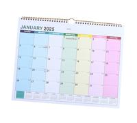Calendrier Mural Suspendu 2025-2026 en Papier, Aperçu Mensuel Noël | Format Anglais, Design Bloc-notes, Support Fer, pour Bureau, Salle D’étude nseignants, Planification Quotidienne