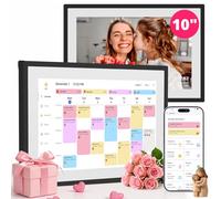 Calendrier numérique 25 cm, écran tactile, calendrier électronique et tableau de travail pour famille, planificateur mensuel/semaine, calendrier interactif intelligent avec récompenses de tâches