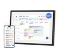 Calendrier numérique EKASN avec tableau des tâches ménagères - Full HD 1080p, écran tactile interactif 10,1 pouces, agenda familial intelligent à fixer sur un bureau - Noir Noir
