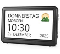 Calendrier numérique, réveil électronique avec indication du jour et de la date, horloge numérique avec 20 rappels personnalisés, 20 alarmes, 12 thèmes, 10 niveaux de luminosité réglables, écran de 7