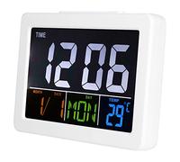 Calendrier Numérique Réveil Jour, Horloge LCD Grand Ecran Chambre Bureau à Domicile avec Date et température du Jour Horloge Numérique pour Personnes âgées Enfants Filles étudiant pour Bureau Mural