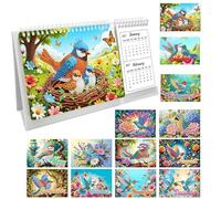 Calendrier Peinture Diamant,Planificateur Créatif Relaxant 2027-2028,Calendrier De Bureau Pour Peinture Diamant | Pour Fêtes Anniversaire Bureau Maison Chambre Classe