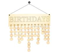 Calendrier Perpétuel à Feuilleter Anniversaire en Bois, Rappel Mural | Disques Ronds et Corde Inclus, Système DIY à Réorganiser, Décor Khaki pour Fête