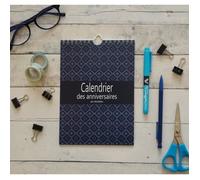 calendrier perpétuel A5, des anniversaire, motif géométriques, rétro