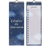 Calendrier Perpetuel Anniversaire Mural Francais pour Famille, Bureau, Enfant (Starry)