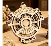 Calendrier perpétuel DIY en bois avec engrenages, ornement décoratif, puzzle jouet, puzzle 3D éducatif ; kit d'assemblage de calendrier perpétuel, modèle de transmission mécanique fait main, calendrie
