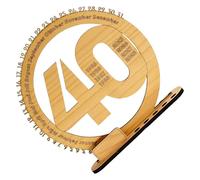 Calendrier perpétuel en bois - Décoration de bureau pour 40e anniversaire - 30 cm - Contreplaqué de hêtre - Plaque commémorative - Fabriqué dans ce pays européen