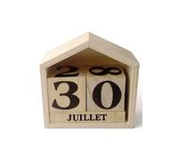 Graine Créative - Calendrier perpétuel en bois Maisonnette - 7,3 x 8 x 3,4 cm